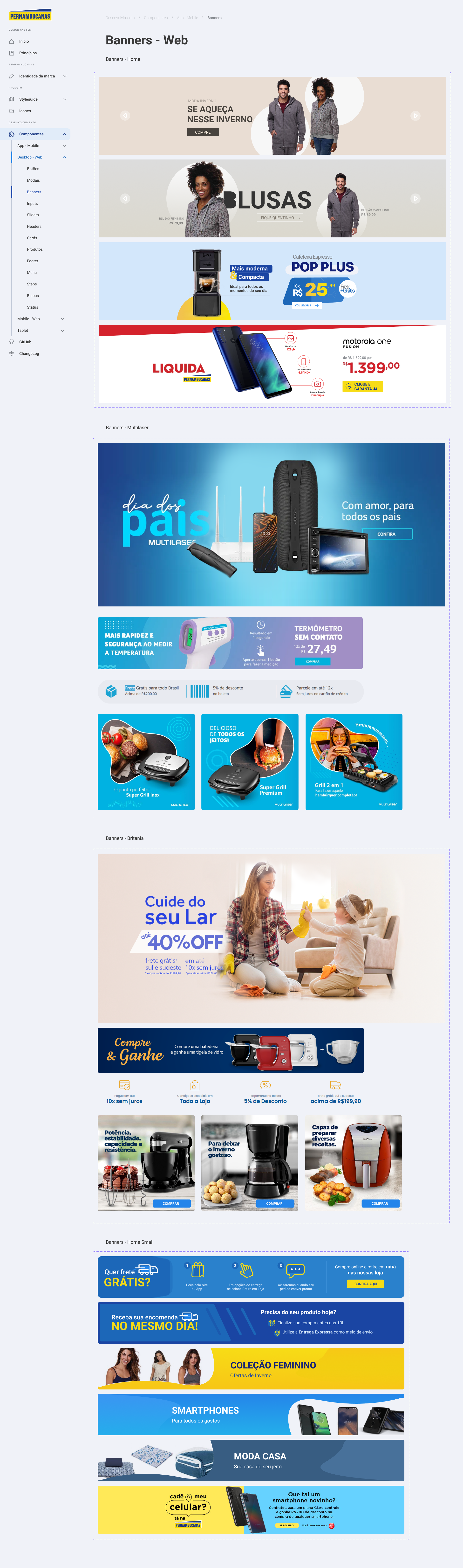 Banners desktop do Design System