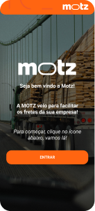 Tela do protótipo Motz: home com busca de fretes