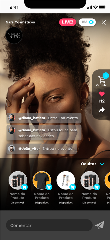 Live com lista de produtos antes: comprar levava o usuário para fora da transmissão